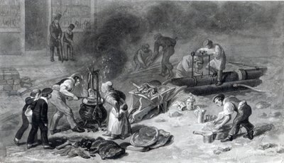 The Laying of the Water-Main in Tottenham Court Road, 1834 by George Snr Scharf